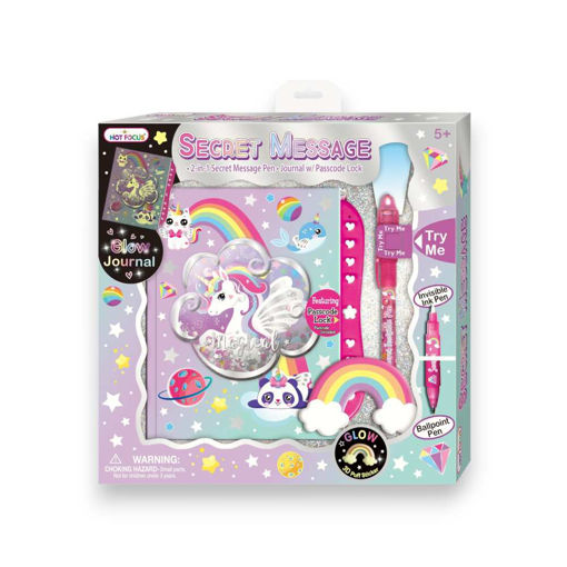 Picture of HOT FOCUS SECRET DIARY UNICORN W/SECRET MESSAGE PEN